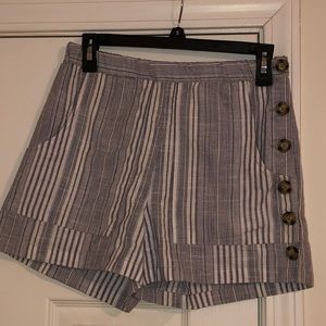 Blue and white striped shorts